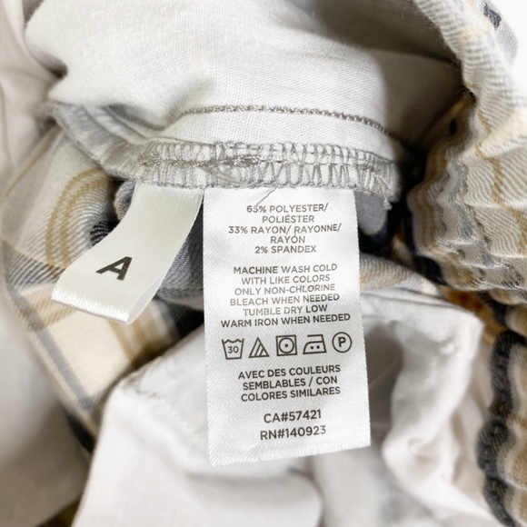 Loft Plaid Jogger Pants Sz. L Elastic Waist Pockets - Picture 9 of 10